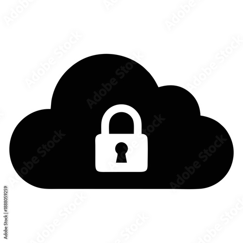 Cloud Lock Security Icon for Data Protection and Secure Storage Branding