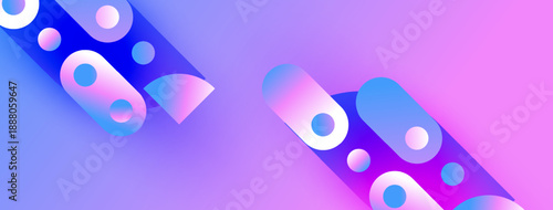 Abstract geometric shapes, vibrant purple hues, smooth gradients. Modern design, digital illustration, clean aesthetic.