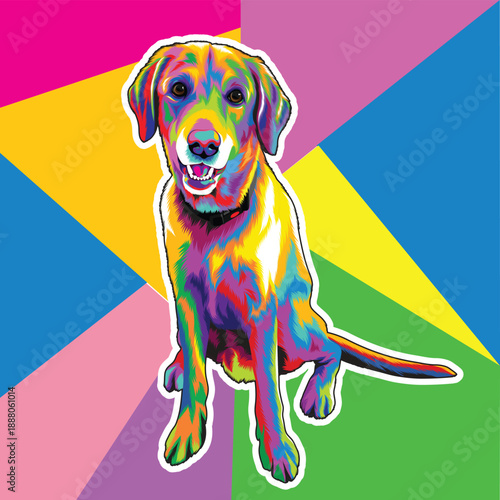 Colorful Dog Portrait – Pop Art Animal Illustration