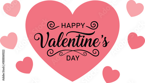 happy valentines day heart love romance romantic celebration typography greeting card design