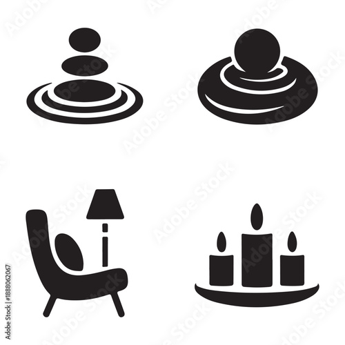 Calm space essential oil drop silhouette for wellness and clarity