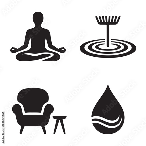 Calm space relaxation ritual silhouette for daily peace