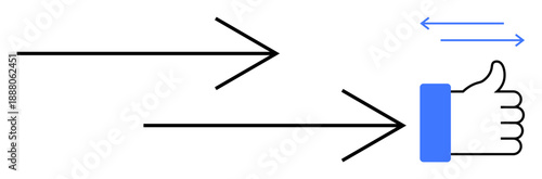 Feedback concept. Feedback is ed by a thumbs-up design and arrows indicating interaction. Feedback highlights approval and enhances user engagement. Perfect for design, social media, communication