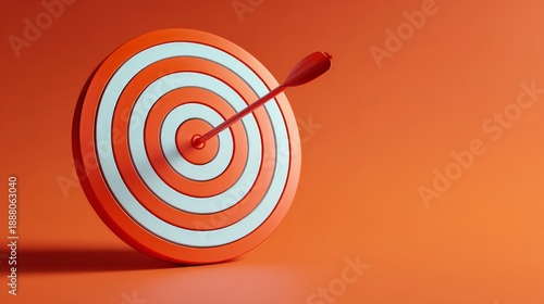 Wallpaper Mural An archery target with a single red arrow that hits the dead center. A metaphor for precision, goal achievement, and maintaining focus on the core aim as the team progresses. Torontodigital.ca