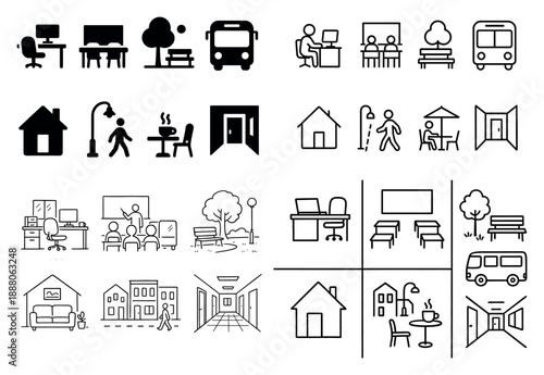 Urban icons of daily life and spaces