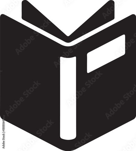 Black and white open book with bookmark