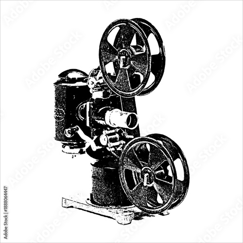 Vintage Film Projector Illustration