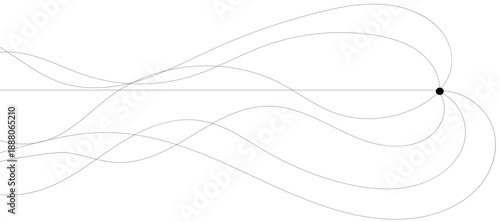 Abstract Curve Waves With Modern Minimal Line Art for Design.