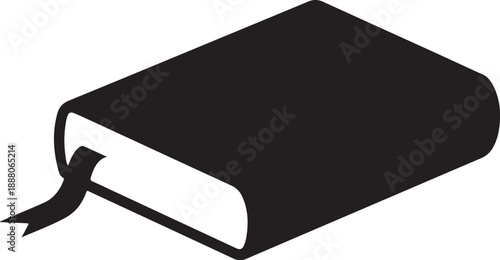 Black book with white spine and ribbon marker