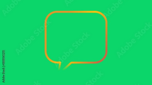 Speech Bubble Animation Orange Red on Green Background