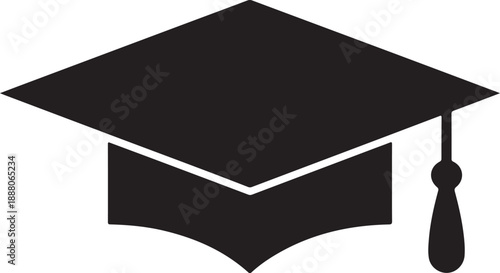 Black graduation cap with tassel academic education 1
