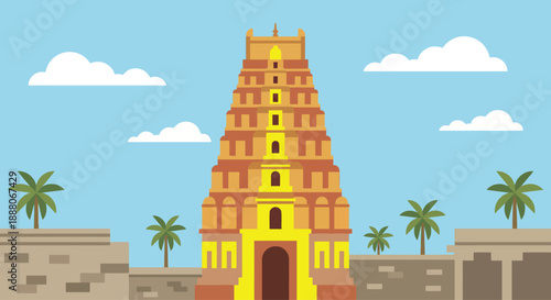 Ramanathaswamy temple Rameswaram famous hindu pilgrimage site Tamil Nadu India ancient dravidian architecture gopuram landmark tower sacred worship place travel.