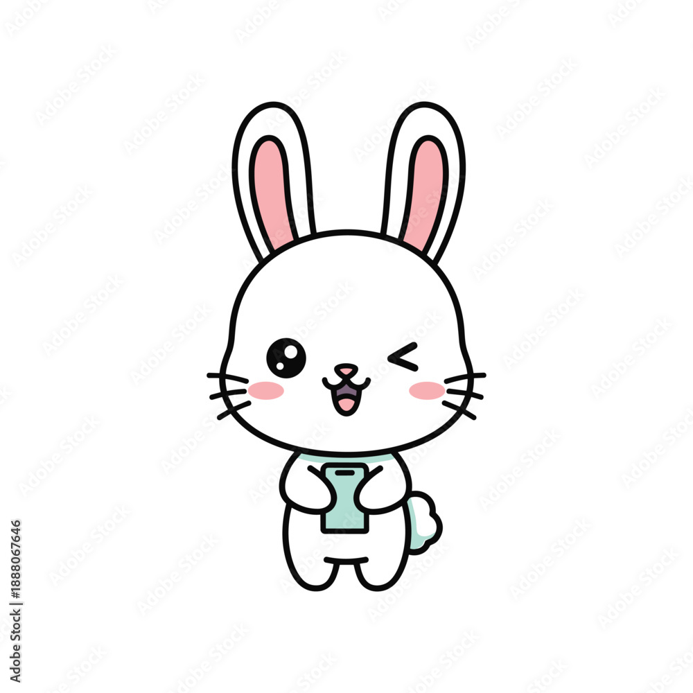 Obraz premium Cute Bunny Rabbit Vector Illustration