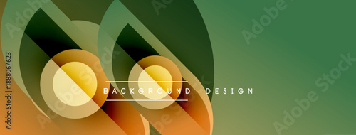 Abstract layers create dynamic visual effect. Soft gradients blend, forming modern background design. Colors evoke nature, warmth.