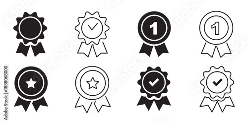 Verified badge icon tick symbol vector approved check mark icon. Set of verified badge symbol collection. Profile verified badge. Guaranteed signs. Certificate badge quality certify icon.