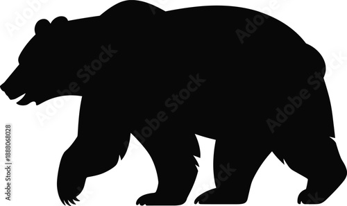 bear silhouette wild animal mammal wildlife predator forest nature strength power black isolated illustration