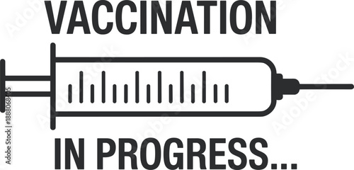 vaccination in progress syringe icon medical healthcare immunization concept flat minimal vector illustration