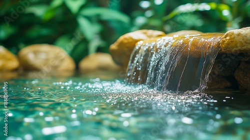 Landscape Peaceful Nature Water Stream Garden Scenery