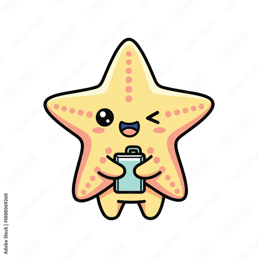 Obraz premium Cute Starfish Vector Illustration