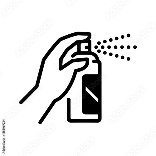 Hand icon Spraying paint. Pressure sprayer can in vector