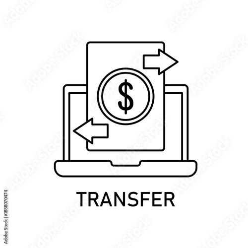 Simple money transfer icon for social media, app, and web design. Vector illustration, Eps 10.