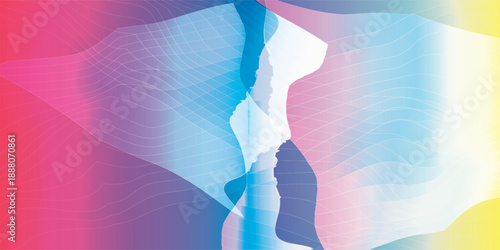 Bright Spectrum Wavy Lines or Neon Rainbow Gradient Background. vector eps