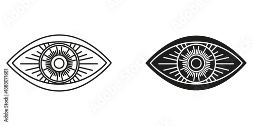 Stunning eye illustrations in black and white for creative projects