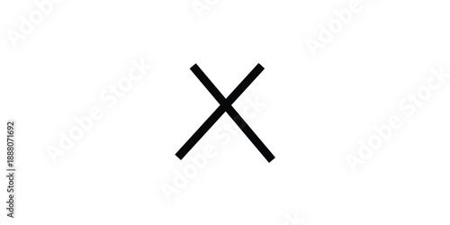 Black Close Icon and X Mark Symbol Isolated on White