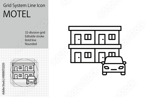 Building icon representing a motel or private lodging