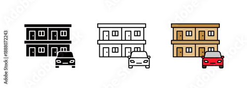 Building icon representing a motel or private lodging