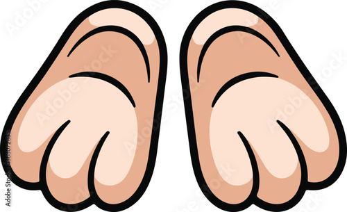 Cartoon feet pair walking bare feet pair cartoon feet with toes feet illustration feet clip art