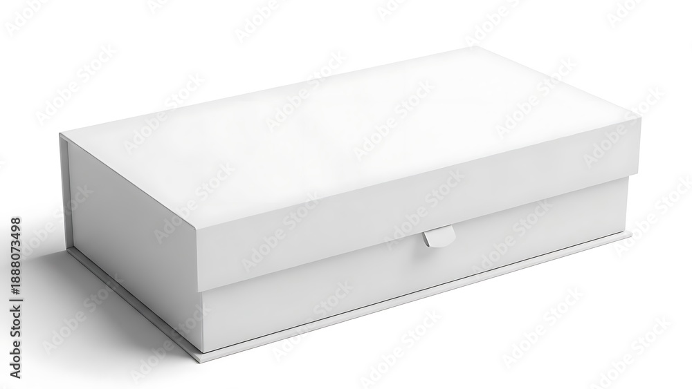 Naklejka premium White rectangular shoe box with flip and small handle white box rectangular box flip box