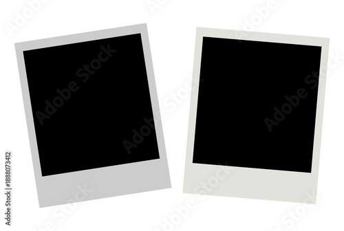 Blank polaroid photo frame mockup isolated on white background