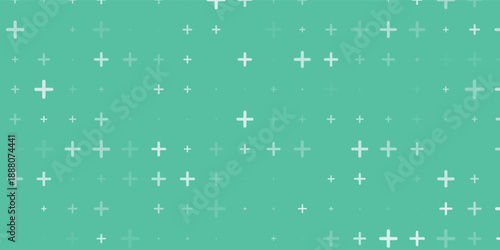 Healthcare Medical Plus Pattern. Blue Mathematical Plus Symbols Pattern. Medical health blue green cross pattern background. Abstract healthcare technology and science concept.  Vector illustration