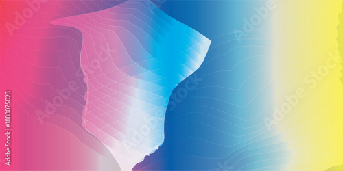 Bright Spectrum Wavy Lines or Neon Rainbow Gradient Background. vector eps