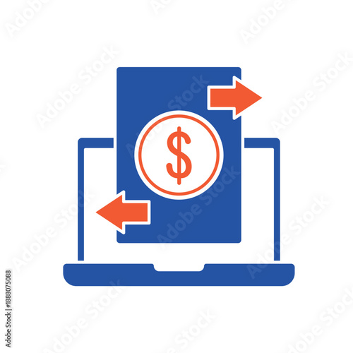 Simple money transfer icon for social media, app, and web design. Vector illustration, Eps 10.