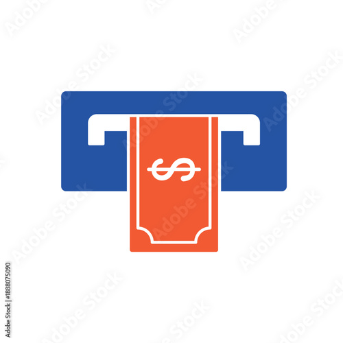 Simple cash withdraw icon for social media, app, and web design. Vector illustration, Eps 10.
