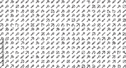 A large collection of various sword and axe icons in a repeating pattern on a white background