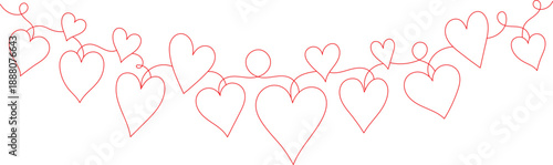 Valentine's day hearts garland for romantic celebrations