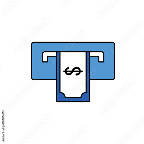 Simple cash withdraw icon for social media, app, and web design. Vector illustration, Eps 10.