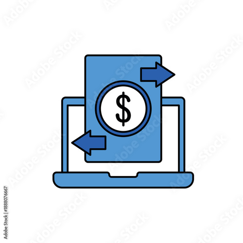 Simple money transfer icon for social media, app, and web design. Vector illustration, Eps 10.