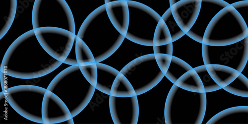 Abstract Texture Seamless Pattern Background. Abstract background with blue circles design. Featuring Colorful Overlaying Glowing Bubbles with a Gradient Effect on a Dark Background.