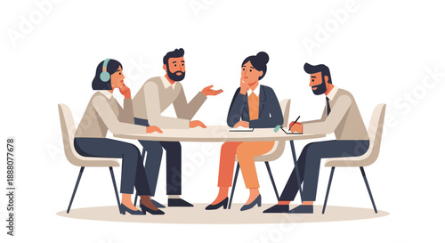 Strategic Team Brainstorming Session: Modern Professionals Collaborating on Digital Project Management and Solutions