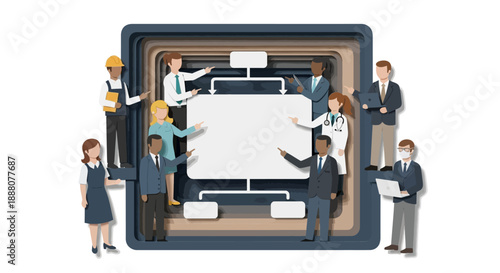 Cross-Industry Expertise and Diverse Workforce Collaboration Presenting a Strategic Organizational Flowchart Diagram