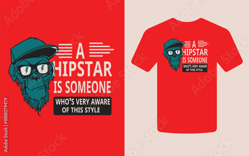 A vibrant red mockup featuring a skull wearing a cap and sunglasses with text