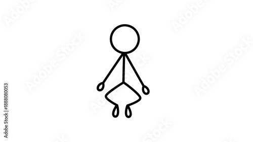 Simple stick figure illustration of a person sitting.