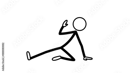 Simple stick figure illustration of a person sprinting or running quickly.