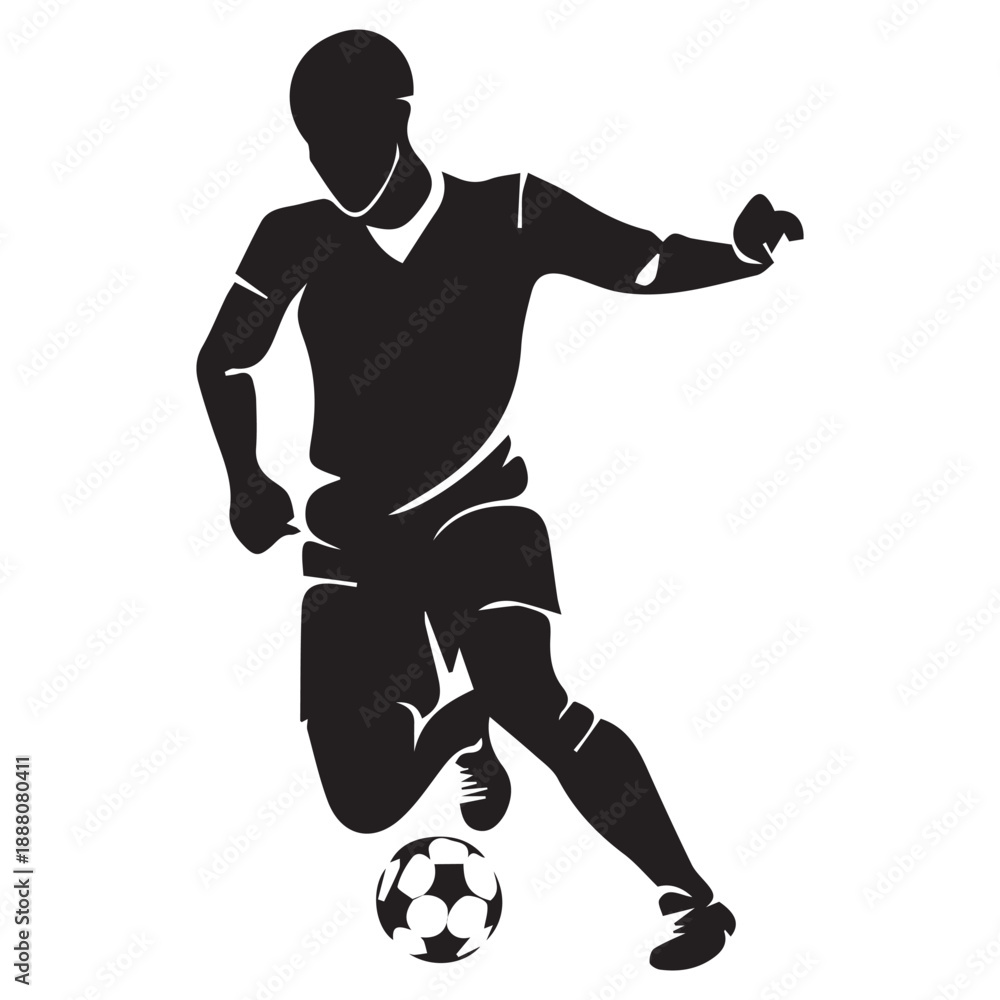 Naklejka premium soccer player silhouette