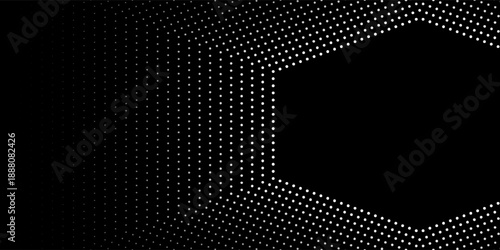 Abstract dark space with glowing dots shape decoration. Modern graphic design element dotted line style sparke old