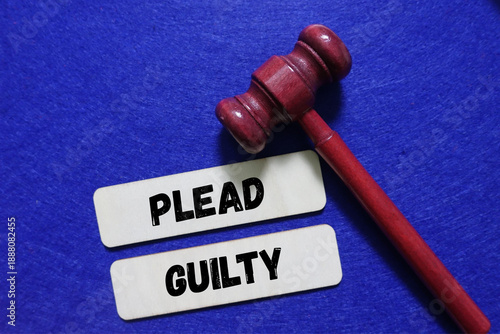 Fotografía Gavel rests on guilty plea signs